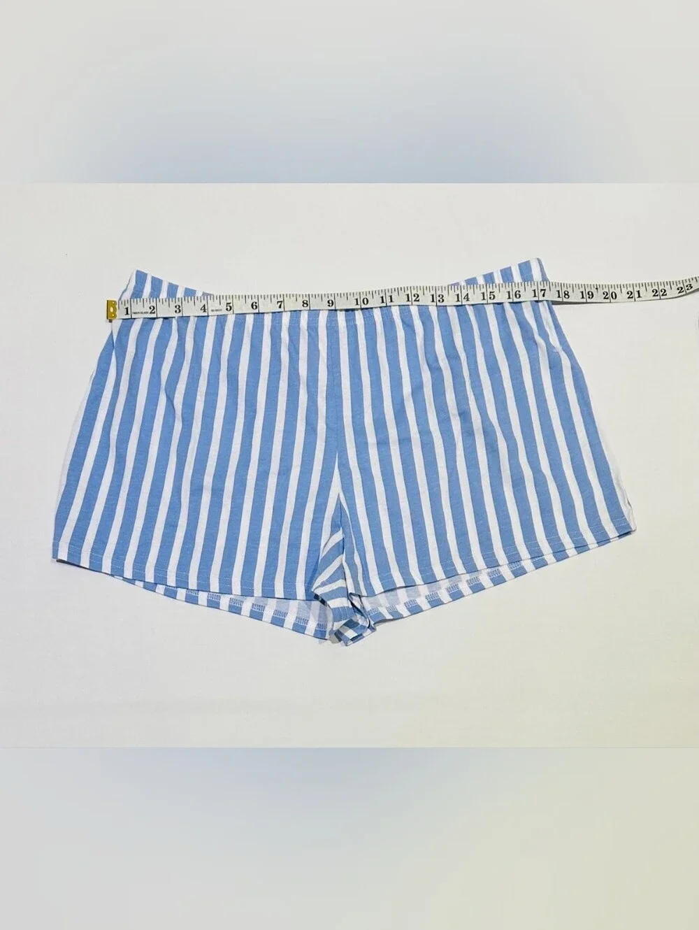 NWT Laura Ashley Blue & White Striped Three-Piece Pajama Set